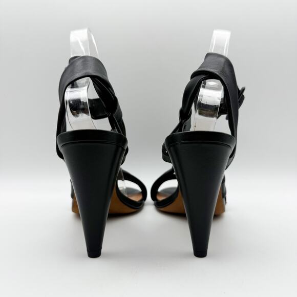 Joie Womens Celyn Heels US 7.5 M Black Leather Knot Ankle Strap NIB - Picture 9 of 12